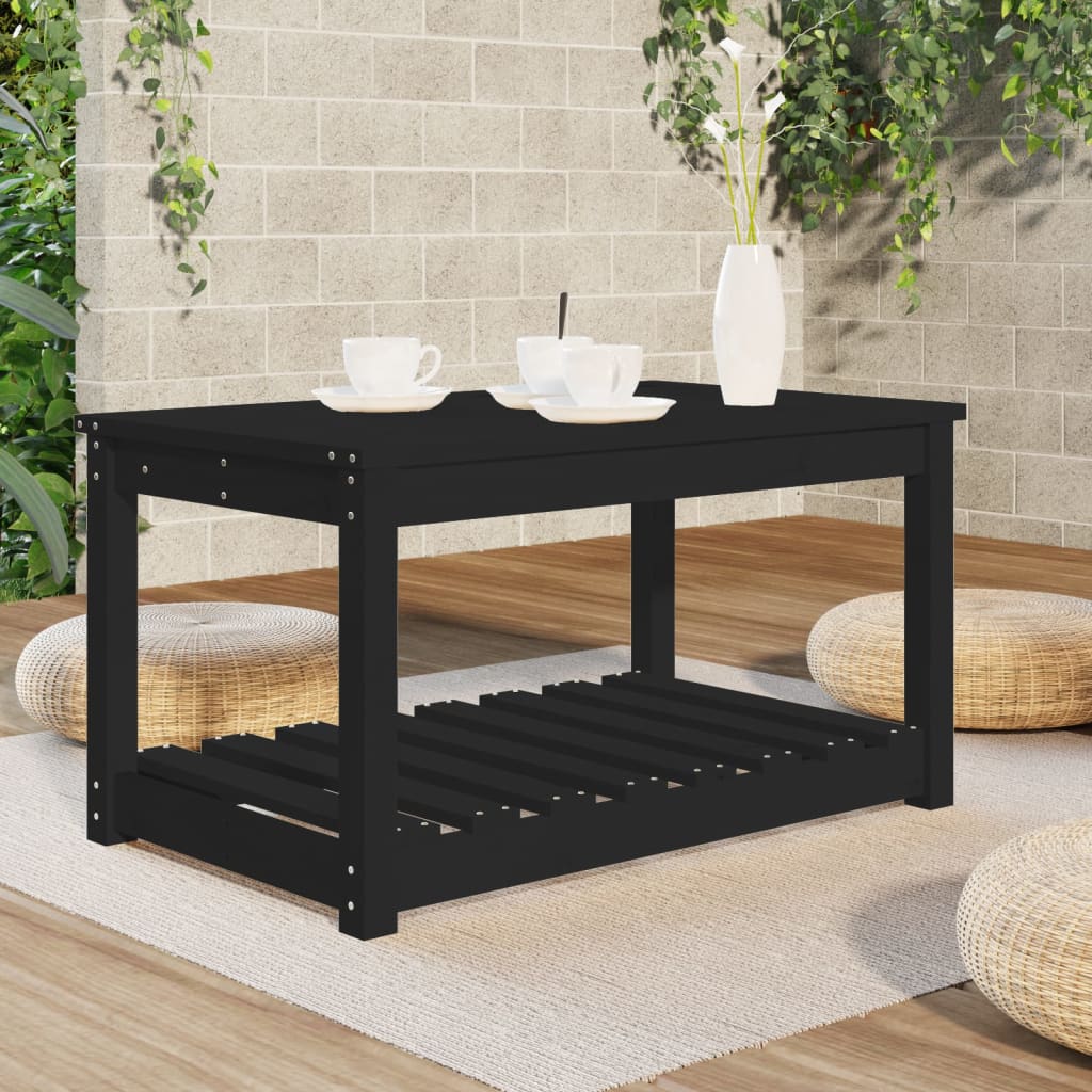 Tavolo da Giardino Nero 82,5x50,5x45 cm Legno Massello Pinocod mxl 105918