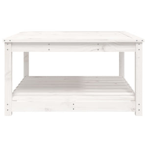 Tavolo da Giardino Bianco 82,5x82,5x45cm Legno Massello di Pino