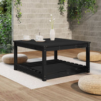Tavolo da Giardino Nero 82,5x82,5x45 cm Legno Massello di Pino 824145