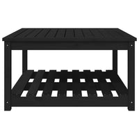 Tavolo da Giardino Nero 82,5x82,5x45 cm Legno Massello di Pino 824145