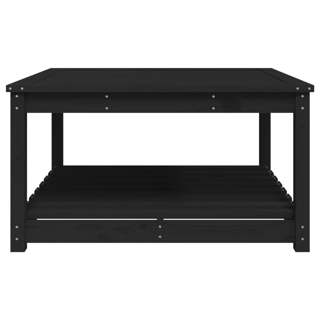 Tavolo da Giardino Nero 82,5x82,5x45 cm Legno Massello di Pino 824145