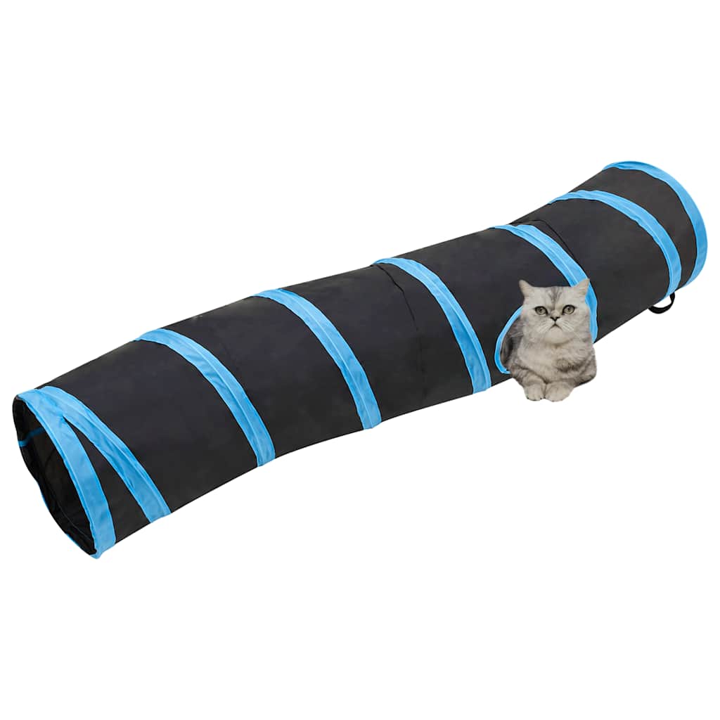 Tunnel per Gatti a S Nero e Blu 122 cm Poliestere 172185