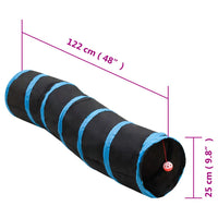 Tunnel per gatti a forma di S 122 cm poliestere nero e blu 02_0005141