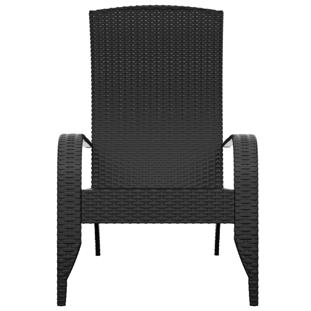 Sedia da giardino Adirondack nera in polyrattan 319694