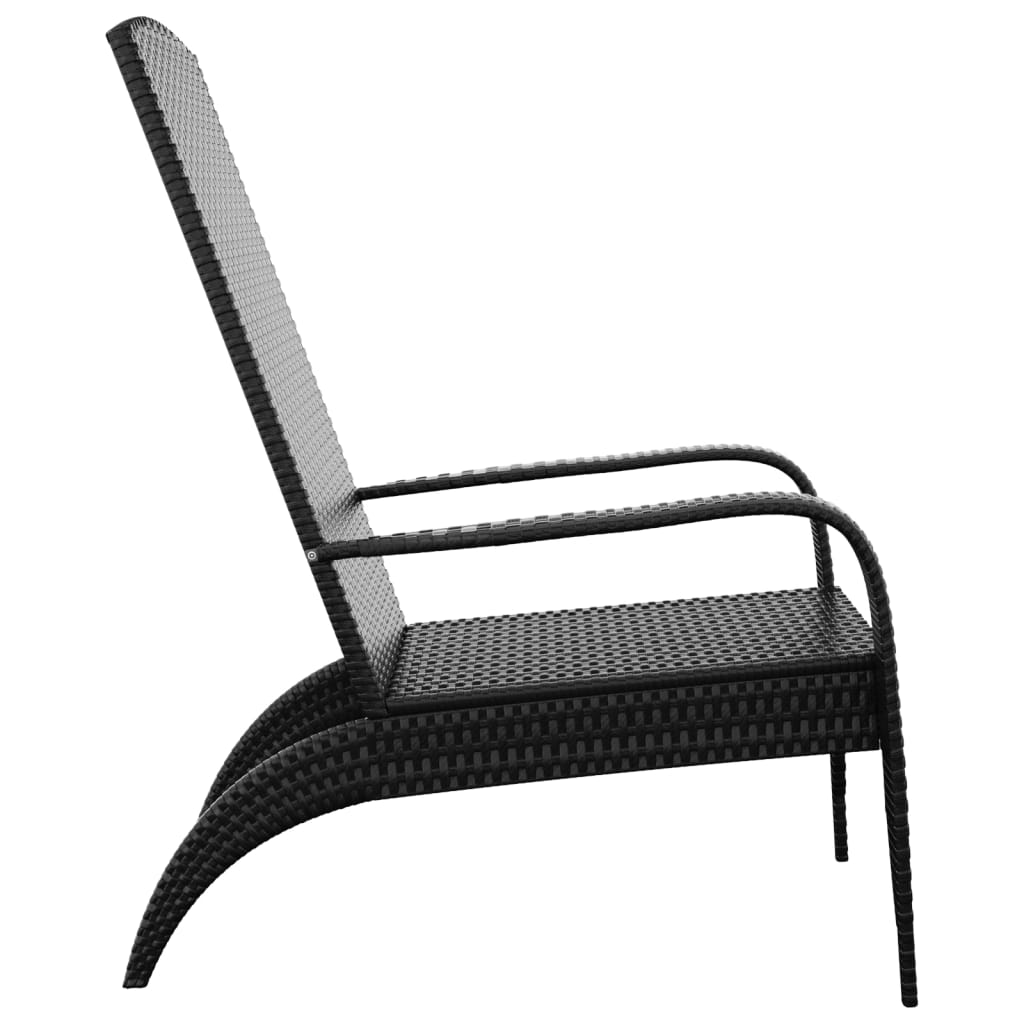 Sedia da giardino Adirondack nera in polyrattan 319694