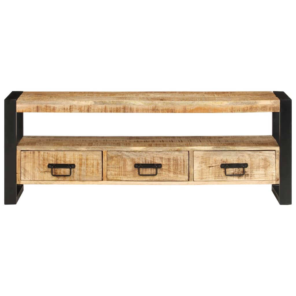 Mobile Porta TV-Mobile per TV-Credenza TV 120x30x45 cm in Legno Massello di Mango