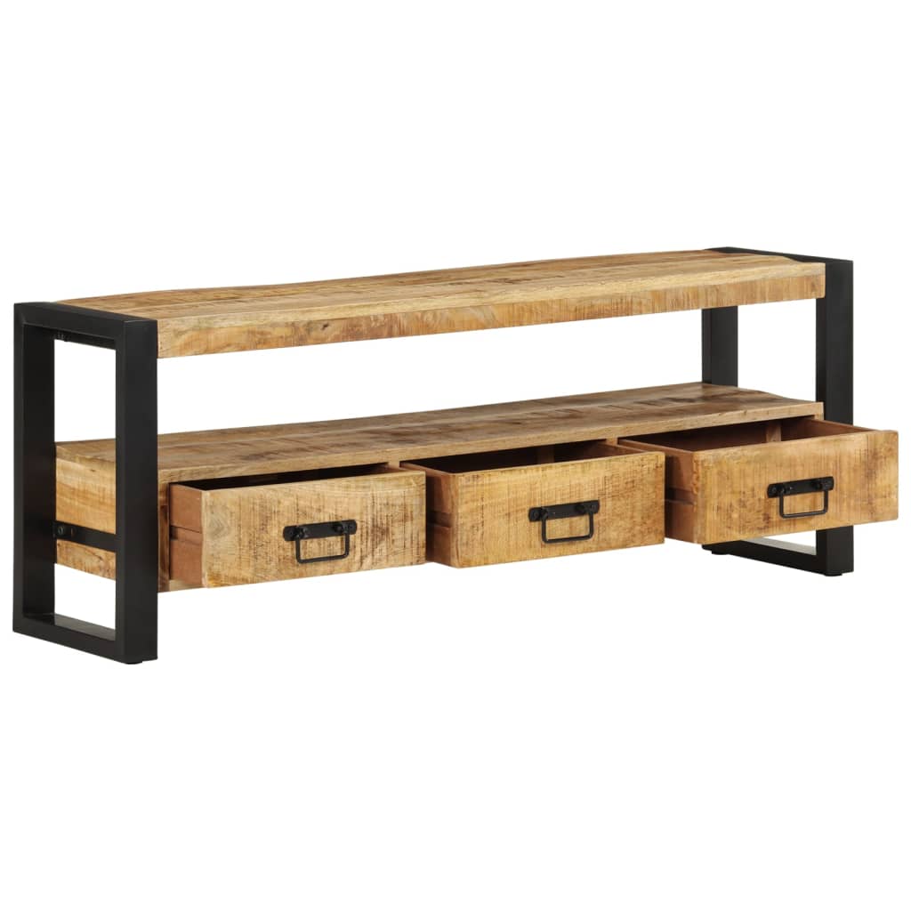 Mobile Porta TV-Mobile per TV-Credenza TV 120x30x45 cm in Legno Massello di Mango