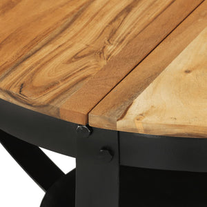 Tavolino Ø 68x43 cm in Legno Massello di Acacia e Ferro 351673