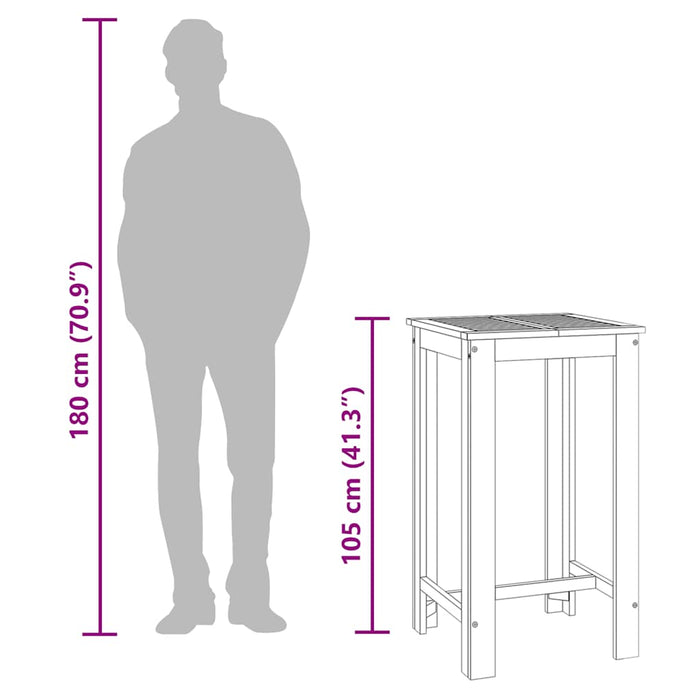 Tavolo da Bar da Giardino 60x60x105 cm Legno Massello di Acacia 319700