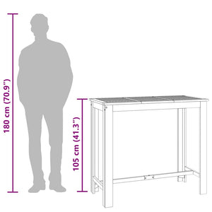 Tavolo da Bar da Giardino 120x60x105cm Legno Massello di Acacia 319701