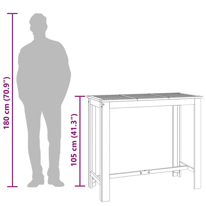 Tavolo da Bar da Giardino 120x60x105cm Legno Massello di Acacia 319701