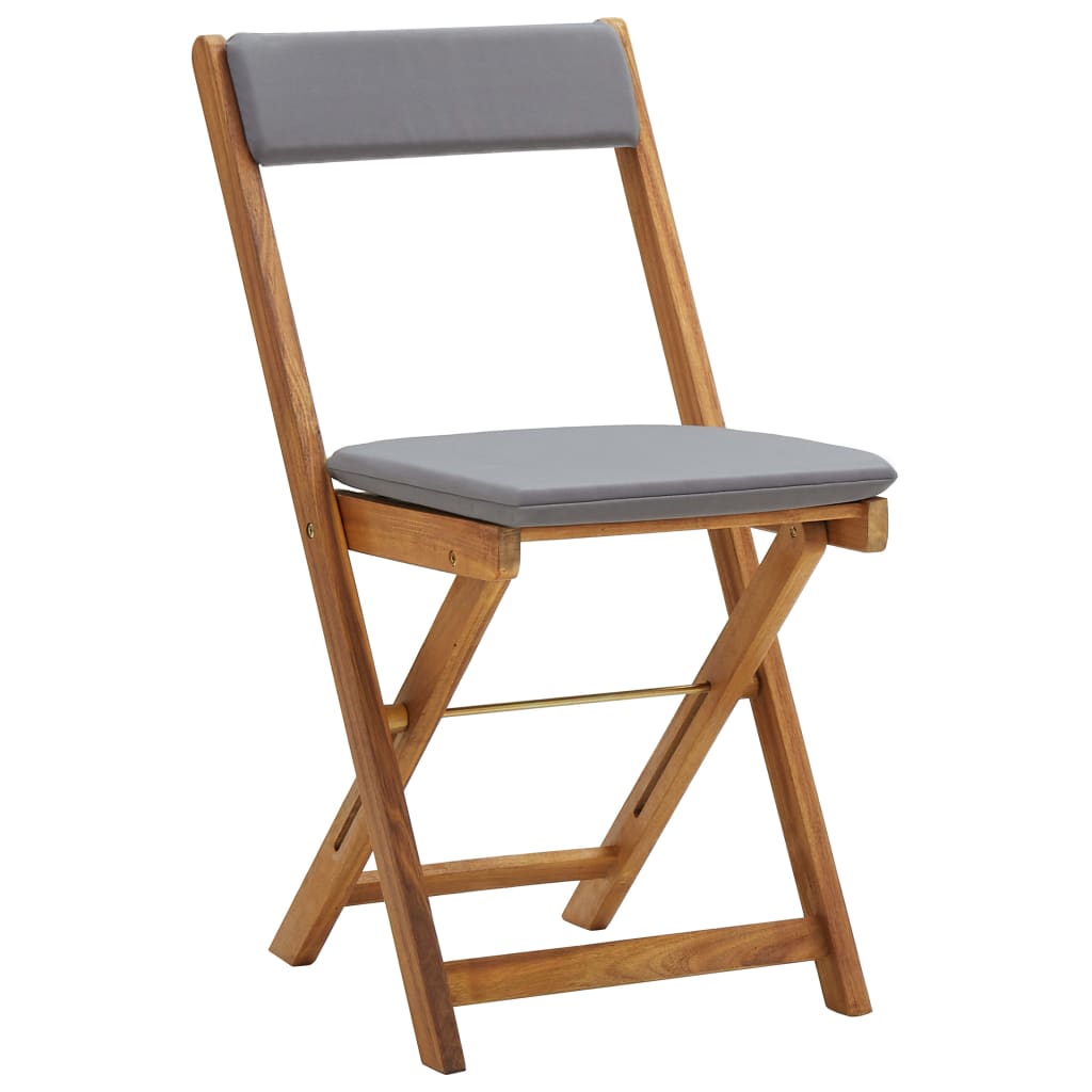 Set da Bistrò Pieghevole 3pz con Cuscini Legno Massello Acacia 319705