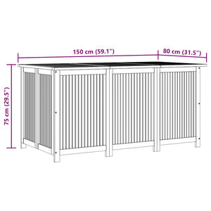 Contenitore da Giardino 150x80x75cm in Legno Massello di Acacia 319707