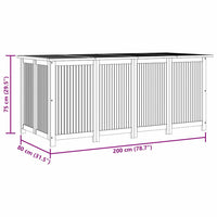 Contenitore da Giardino 200x80x75cm in Legno Massello di Acacia 319709