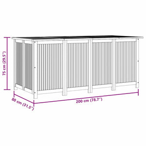 Contenitore da Giardino 200x80x75cm in Legno Massello di Acacia 319709