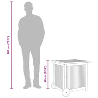 Contenitore Giardino con Ruote 60x50x58cm Legno Massello Acacia 319710