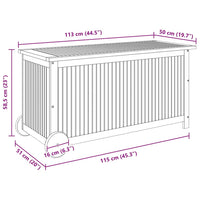 Contenitore Giardino con Ruote 113x50x58 Legno Massello Acacia 319712