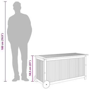 Contenitore Giardino con Ruote 113x50x58 Legno Massello Acacia 319712