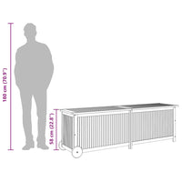 Contenitore da Giardino con Ruote 150x50x58cm Massello Acacia 319713