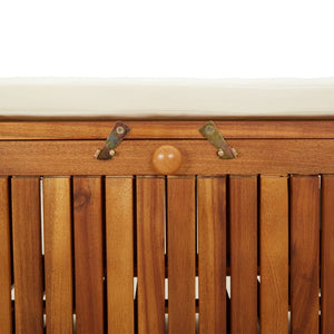 Panca da giardino mobile da giardino per esterni terrazza portaoggetti con cuscino 126 cm legno di acacia 02_0011808