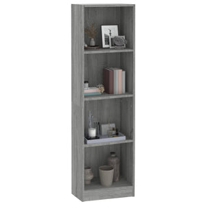 Libreria 4 Ripiani Grigio Sonoma 40x24x143 cm Legno Multistrato 816066