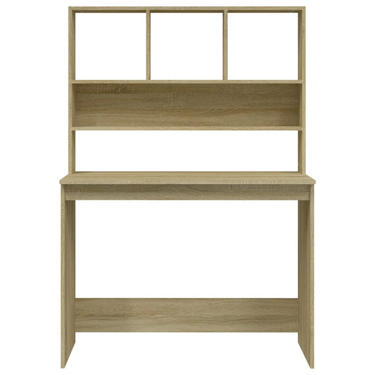 Scrivania tavolo postazione di lavoro mobile per computer studio con ripiani rovere Sonoma 102 x 45 x 148 cm marrone 02_0023489