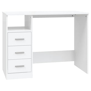 Scrivania tavolo postazione di lavoro mobile per computer studio con cassetti 102 x 50 x 76 cm derivati ​​del legno bianco 02_0023465