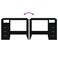 Scrivania con Cassetti Nera 102x50x76 cm in Legno Multistrato cod mxl 75806