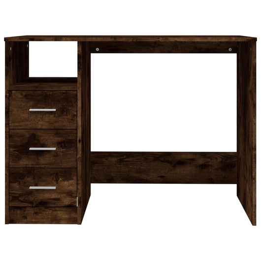 Scrivania tavolo postazione di lavoro mobile per computer studio con cassetti rovere affumicato 102 x 50 x 76 cm derivati ​​del legno marrone 02_0023466