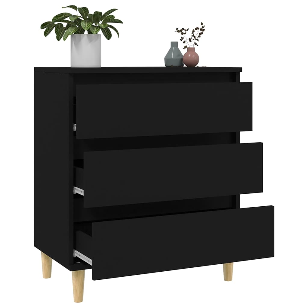 Credenza-Buffet-Armadio da cucina Nero 60x35x70 cm in Legno Multistrato 592897