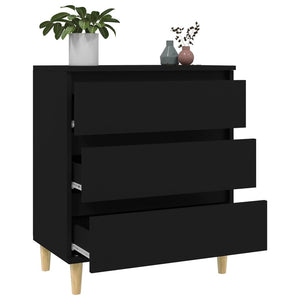 Credenza-Buffet-Armadio da cucina Nero 60x35x70 cm in Legno Multistrato 592897