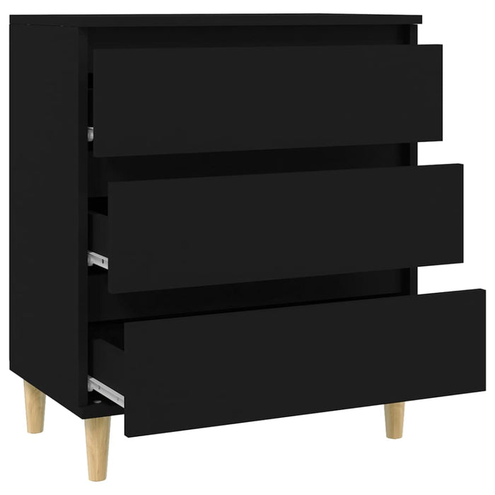 Credenza-Buffet-Armadio da cucina Nero 60x35x70 cm in Legno Multistrato 592897