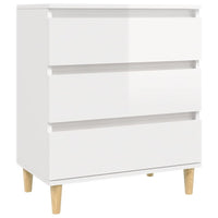 Credenza Bianco Lucido 60x35x70 cm in Legno Multistrato 823042