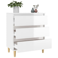 Credenza Bianco Lucido 60x35x70 cm in Legno Multistrato 823042
