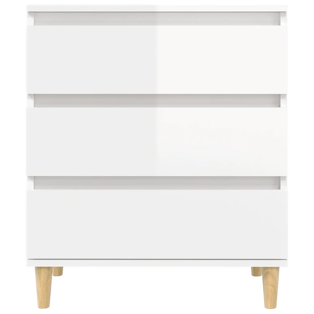 Credenza Bianco Lucido 60x35x70 cm in Legno Multistrato 823042
