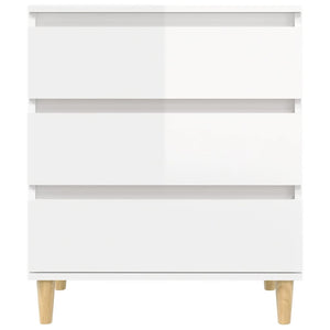 Credenza Bianco Lucido 60x35x70 cm in Legno Multistrato 823042