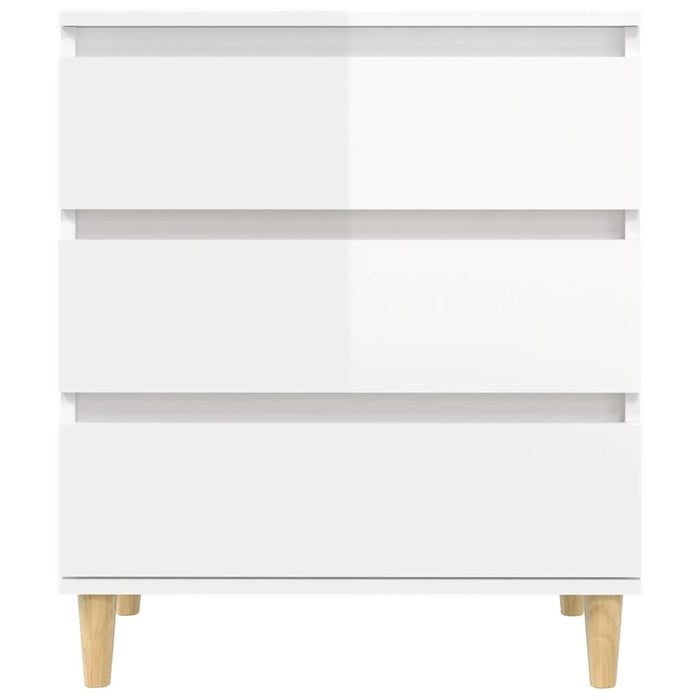 Credenza Bianco Lucido 60x35x70 cm in Legno Multistrato 823042