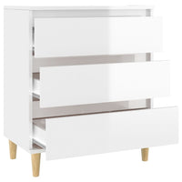 Credenza Bianco Lucido 60x35x70 cm in Legno Multistrato 823042