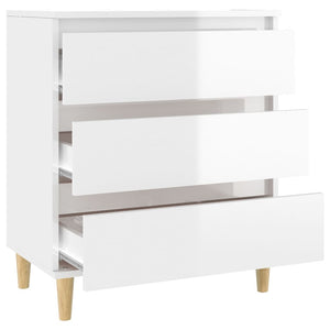 Credenza Bianco Lucido 60x35x70 cm in Legno Multistrato 823042