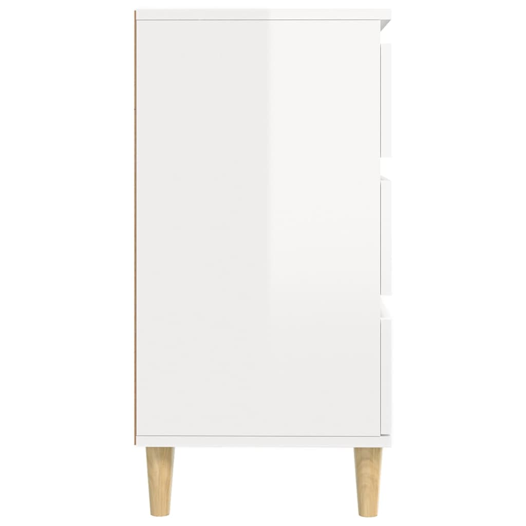 Credenza Bianco Lucido 60x35x70 cm in Legno Multistrato 823042