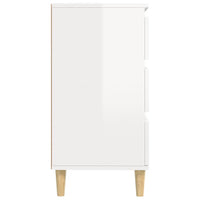Credenza Bianco Lucido 60x35x70 cm in Legno Multistrato 823042