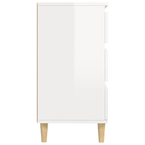 Credenza Bianco Lucido 60x35x70 cm in Legno Multistrato 823042