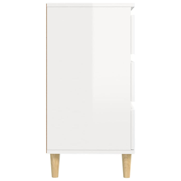 Credenza Bianco Lucido 60x35x70 cm in Legno Multistrato 823042