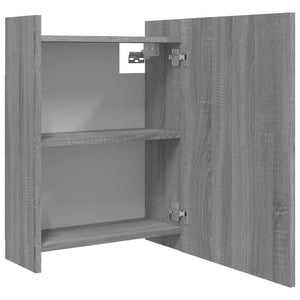 Mobile da Bagno a Specchio-Armadietto a Specchio da Bagno Grigio Sonoma 62,5x20,5x64 cm Legno