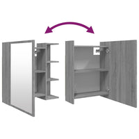 Mobile da Bagno a Specchio-Armadietto a Specchio da Bagno Grigio Sonoma 62,5x20,5x64 cm Legno