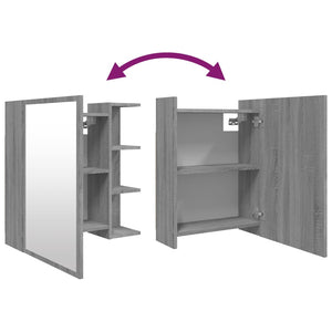 Mobile da Bagno a Specchio-Armadietto a Specchio da Bagno Grigio Sonoma 62,5x20,5x64 cm Legno