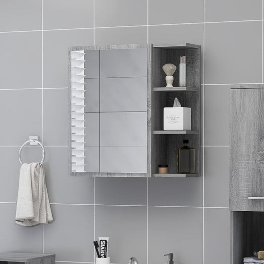 Mobile da Bagno a Specchio Grigio Sonoma 62,5x20,5x64 cm Legno 826352