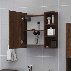 Mobile Bagno con Specchio Rovere Marrone 62,5x20,5x64 cm Legno cod mxl 61571