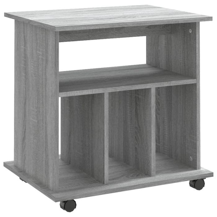 Armadietto con Ruote Grigio Sonoma 60x45x60cm Legno Multistrato 826355