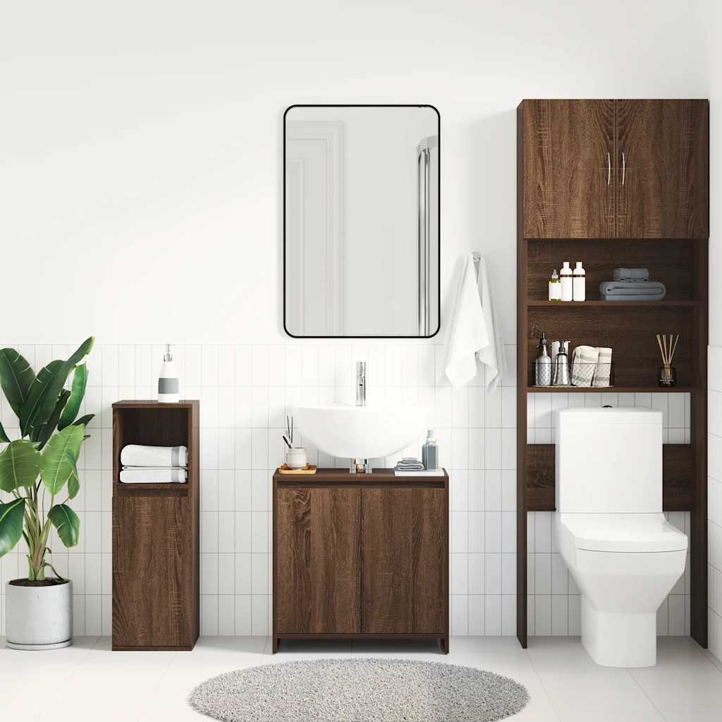 Armadietto Bagno Rovere Marrone 60x33x61cm Legno Ingegnerizzato 826359